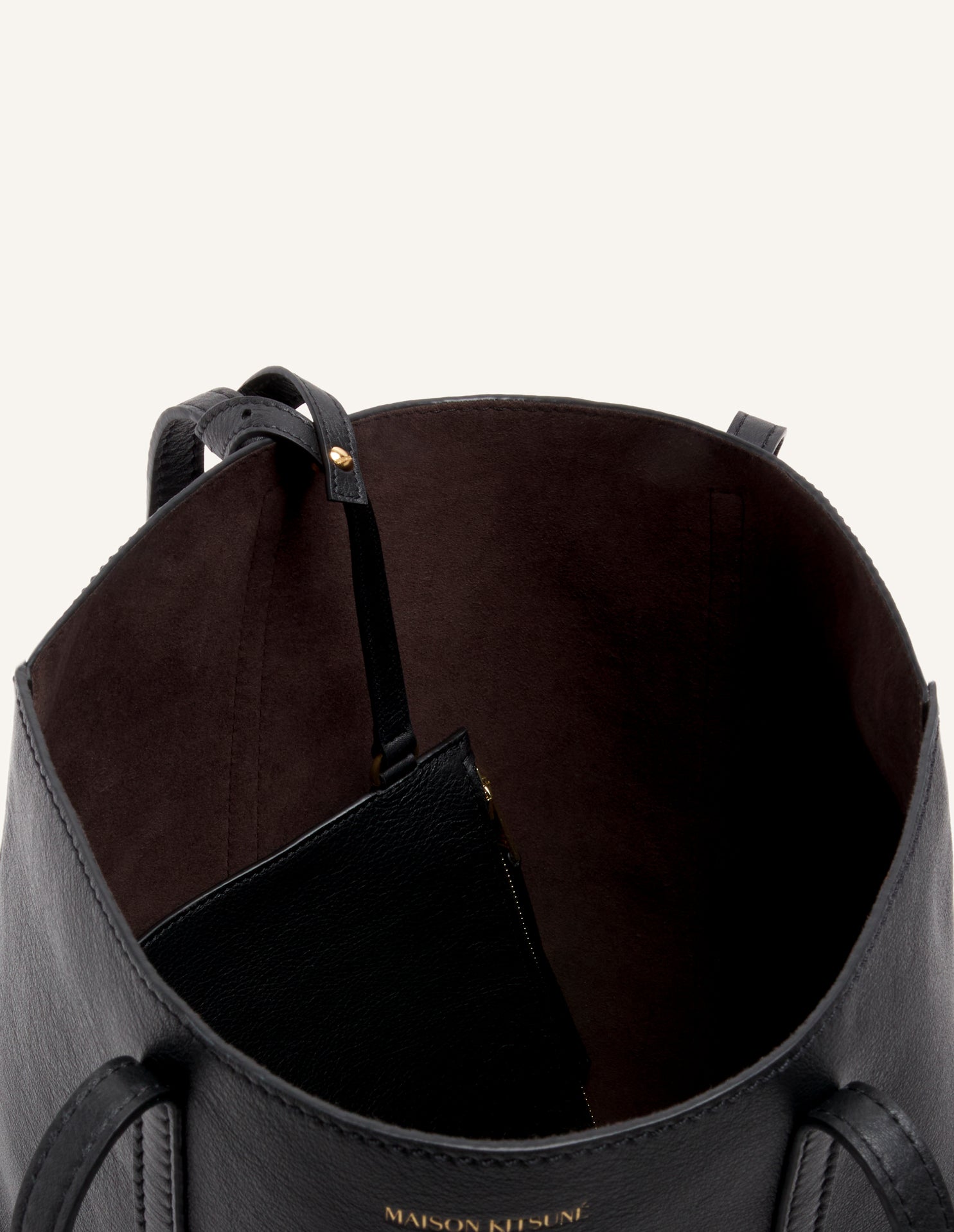 MAISON KITSUNE PARIS LEATHER TOTE