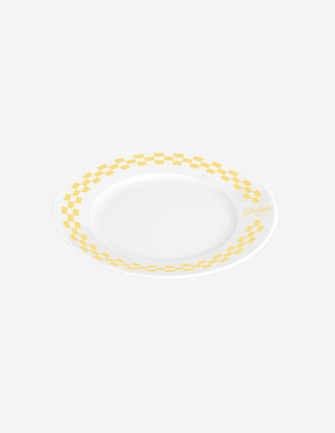CHECKERBOARD PORCELAIN DESERT PLATE