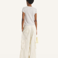 CONTRASTED RIB FITTED TEE-SHIRT