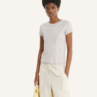 CONTRASTED RIB FITTED TEE-SHIRT
