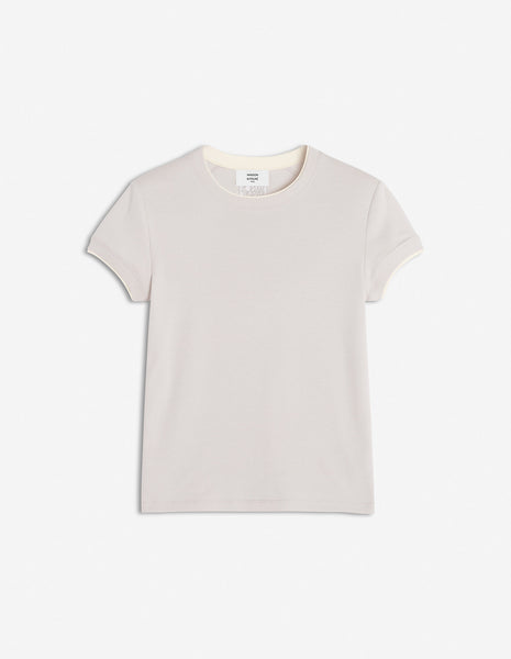CONTRASTED RIB FITTED TEE-SHIRT