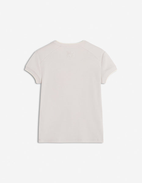 CONTRASTED RIB FITTED TEE-SHIRT