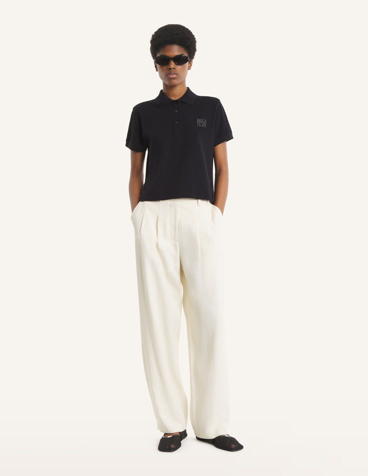 MAISON KITSUNÉ STAMP CROPPED POLO