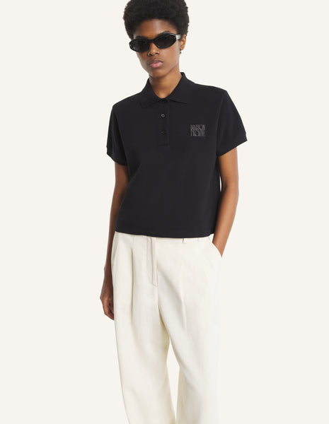 MAISON KITSUNÉ STAMP CROPPED POLO