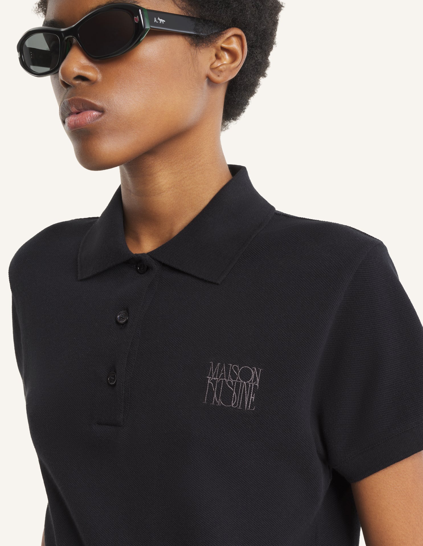 MAISON KITSUNÉ STAMP CROPPED POLO