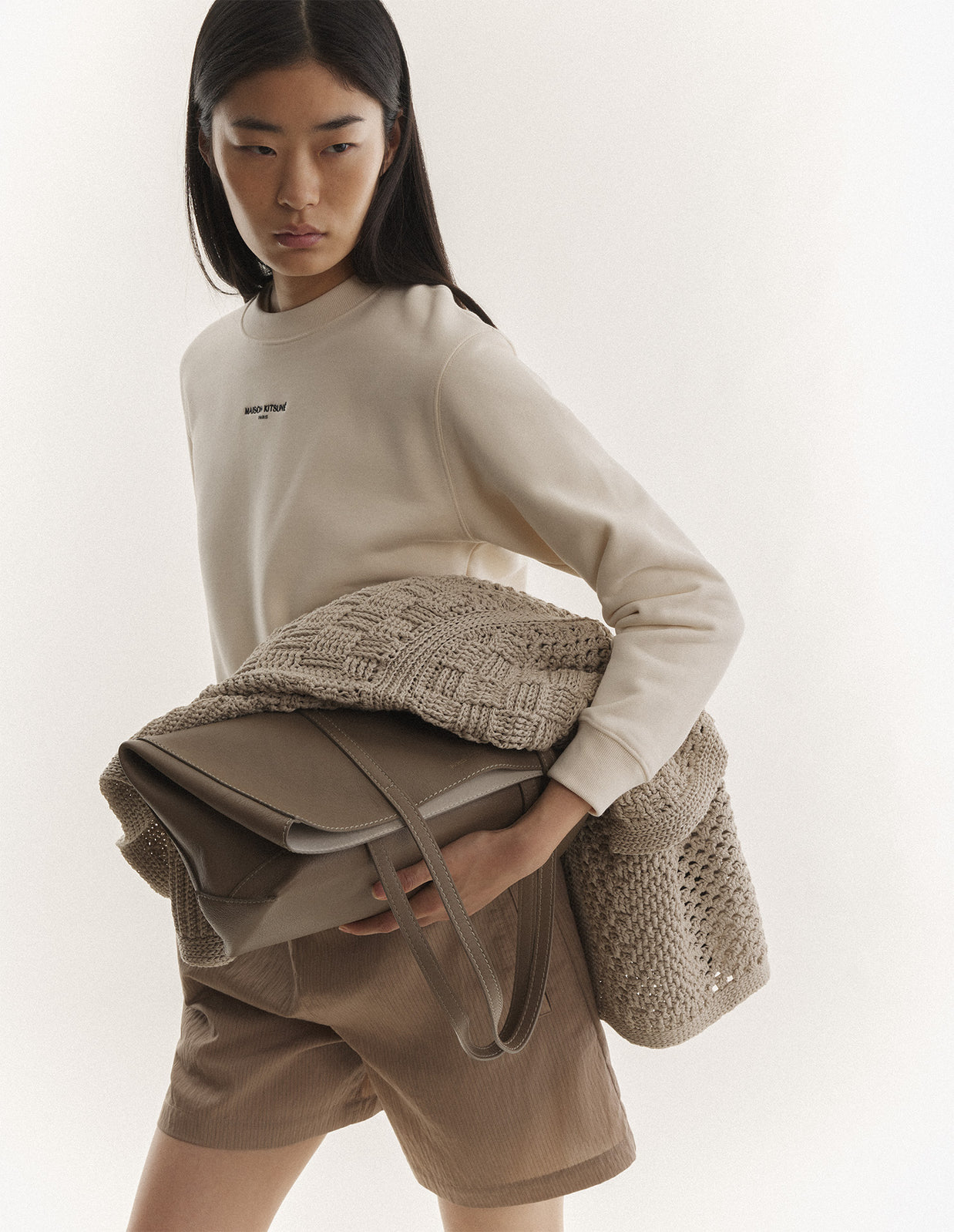 MAISON KITSUNÉ PARIS CROPPED SWEATSHIRT