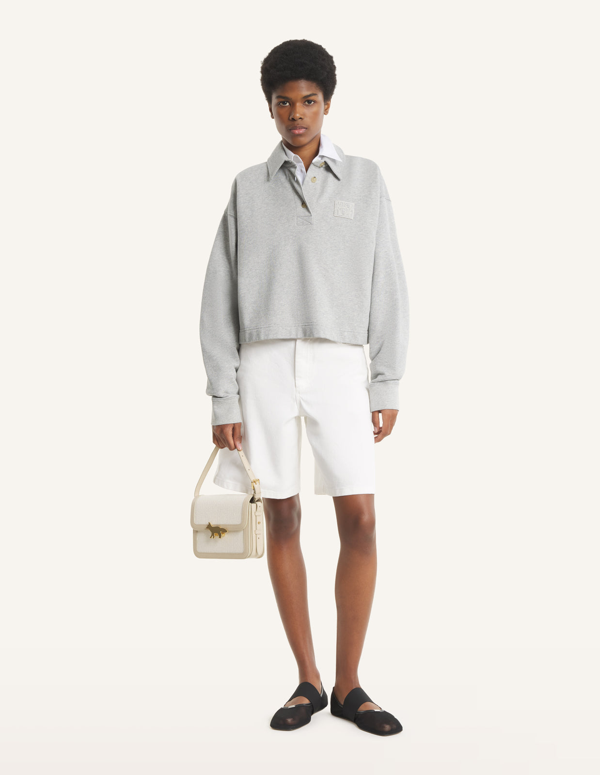 MAISON KITSUNÉ STAMP POLO SWEATSHIRT
