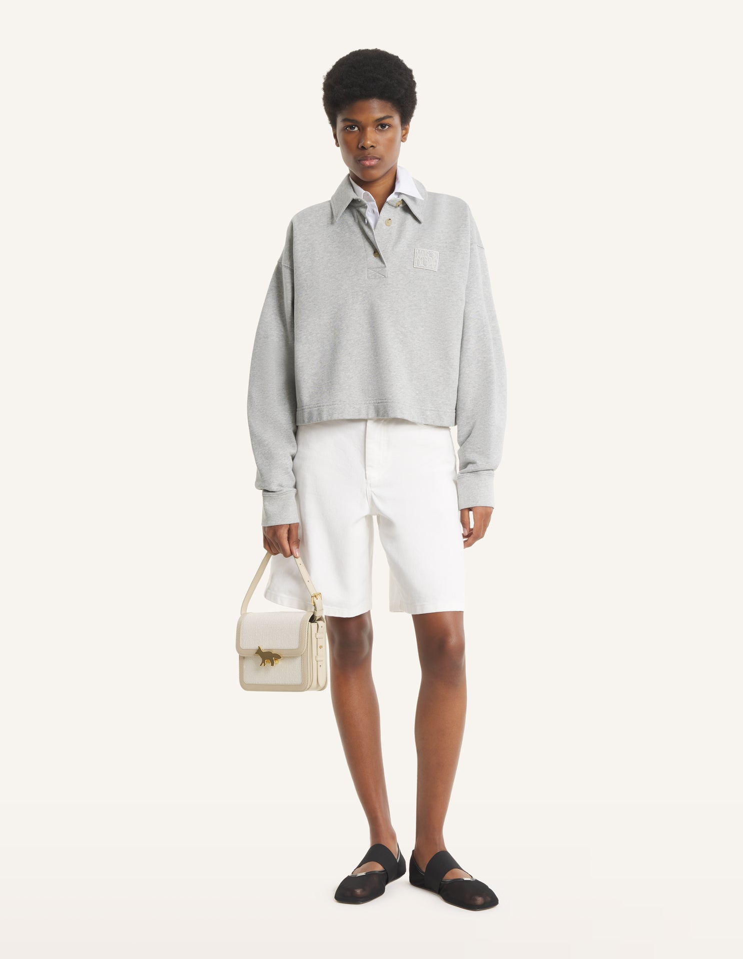 MAISON KITSUNÉ STAMP POLO SWEATSHIRT