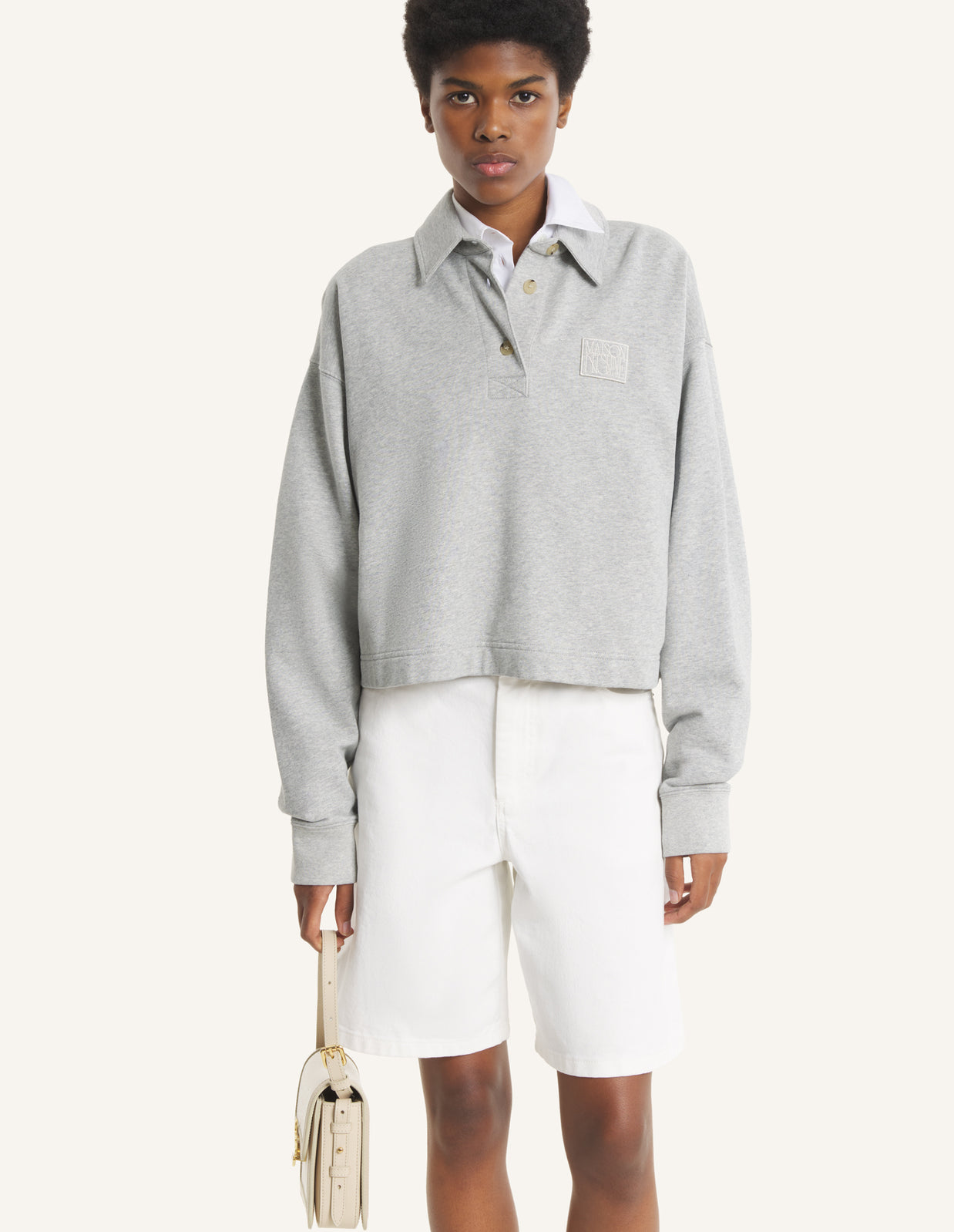 MAISON KITSUNÉ STAMP POLO SWEATSHIRT
