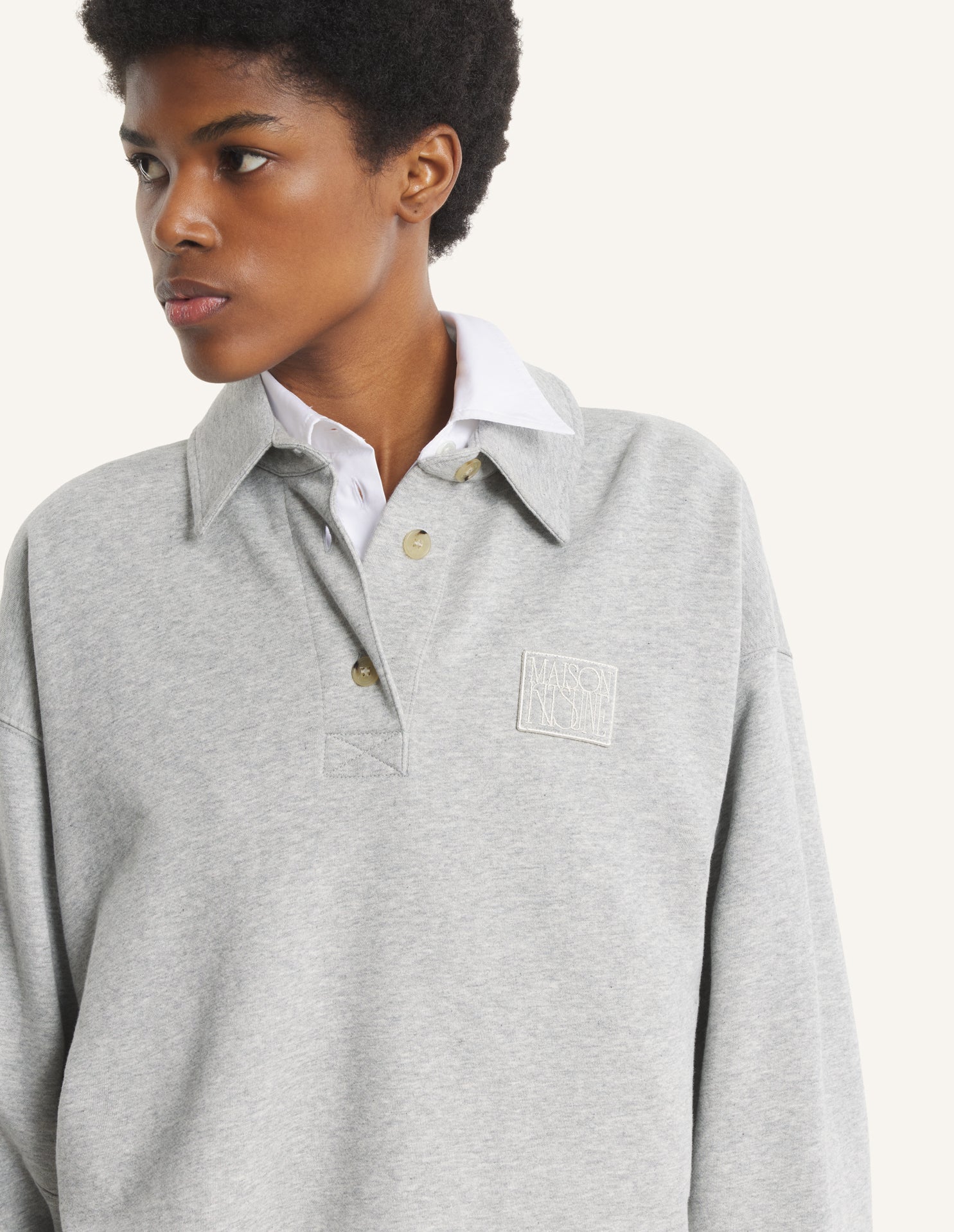 MAISON KITSUNÉ STAMP POLO SWEATSHIRT