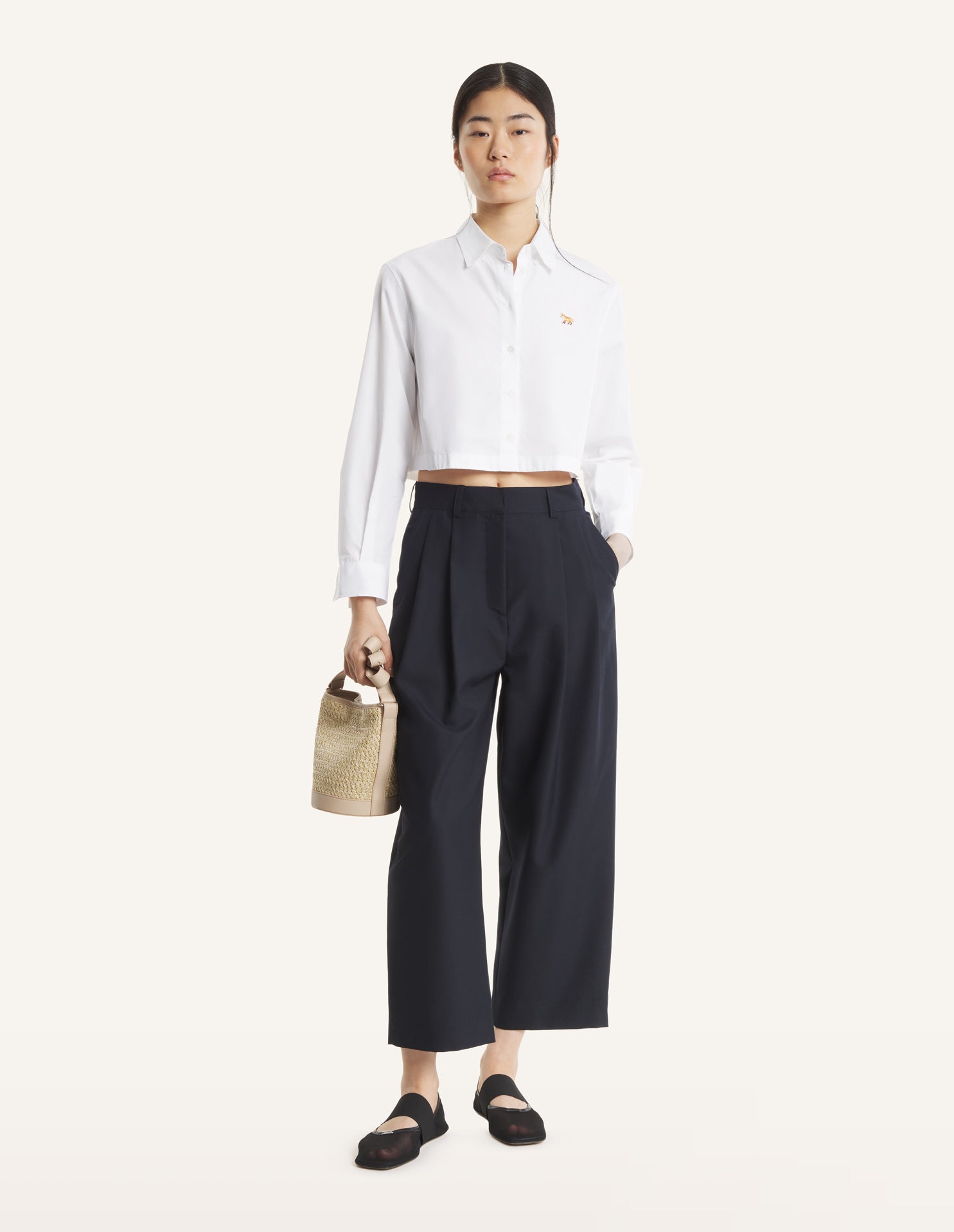BABY FOX CROPPED SHIRT