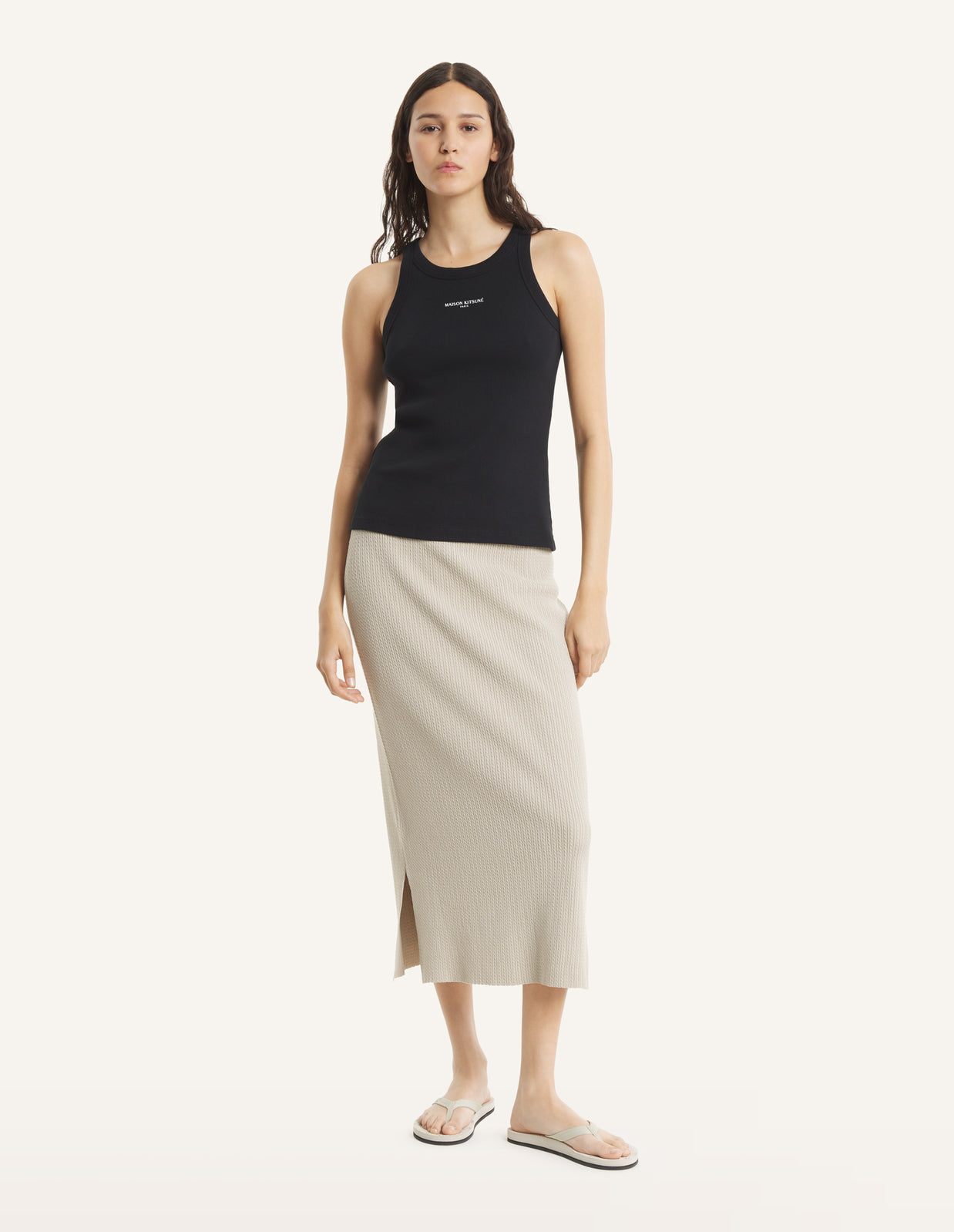 MAISON KITSUNÉ PARIS RIBBED TANK TOP