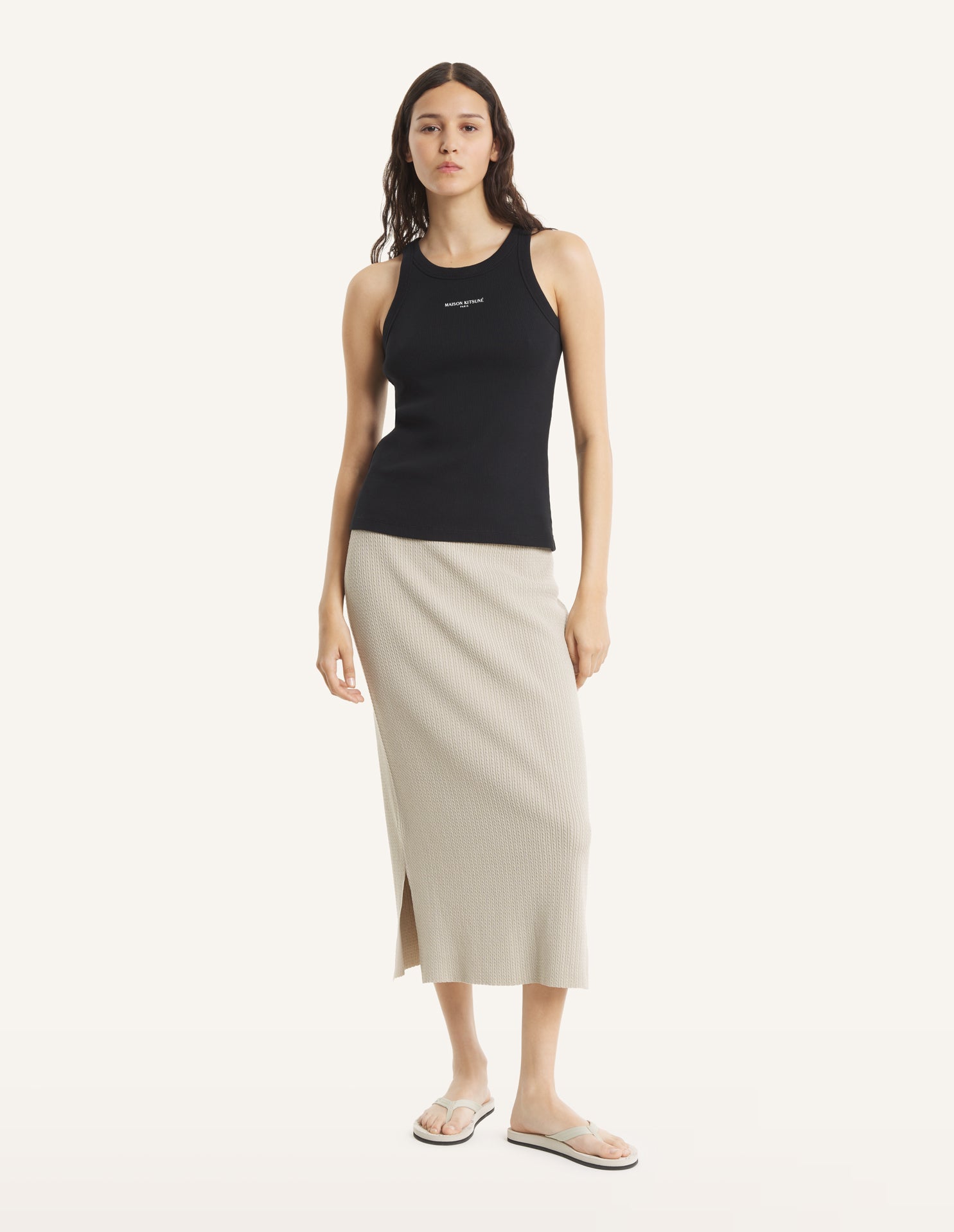 MAISON KITSUNÉ PARIS RIBBED TANK TOP