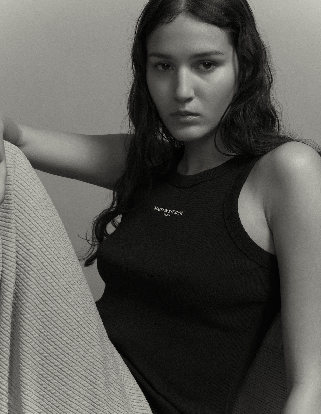 MAISON KITSUNÉ PARIS RIBBED TANK TOP