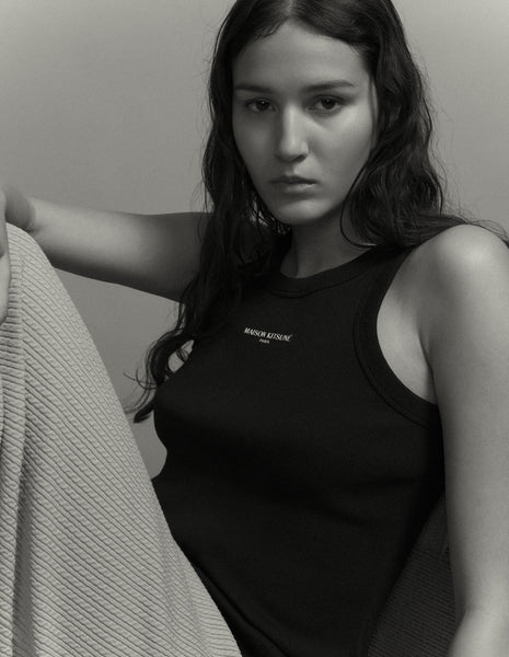 MAISON KITSUNÉ PARIS RIBBED TANK TOP