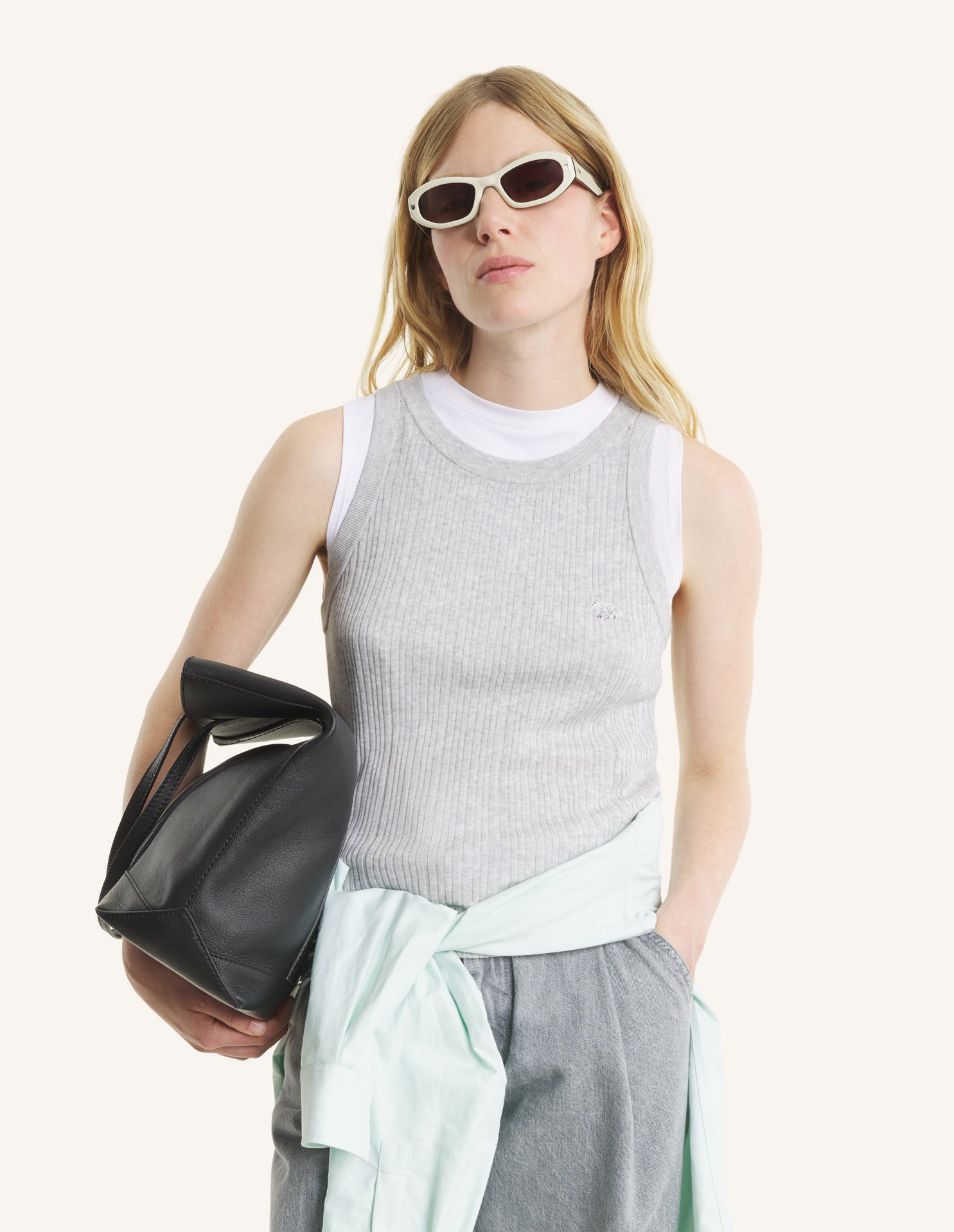 BABY FOX FINE RIB KNITTED TANK TOP