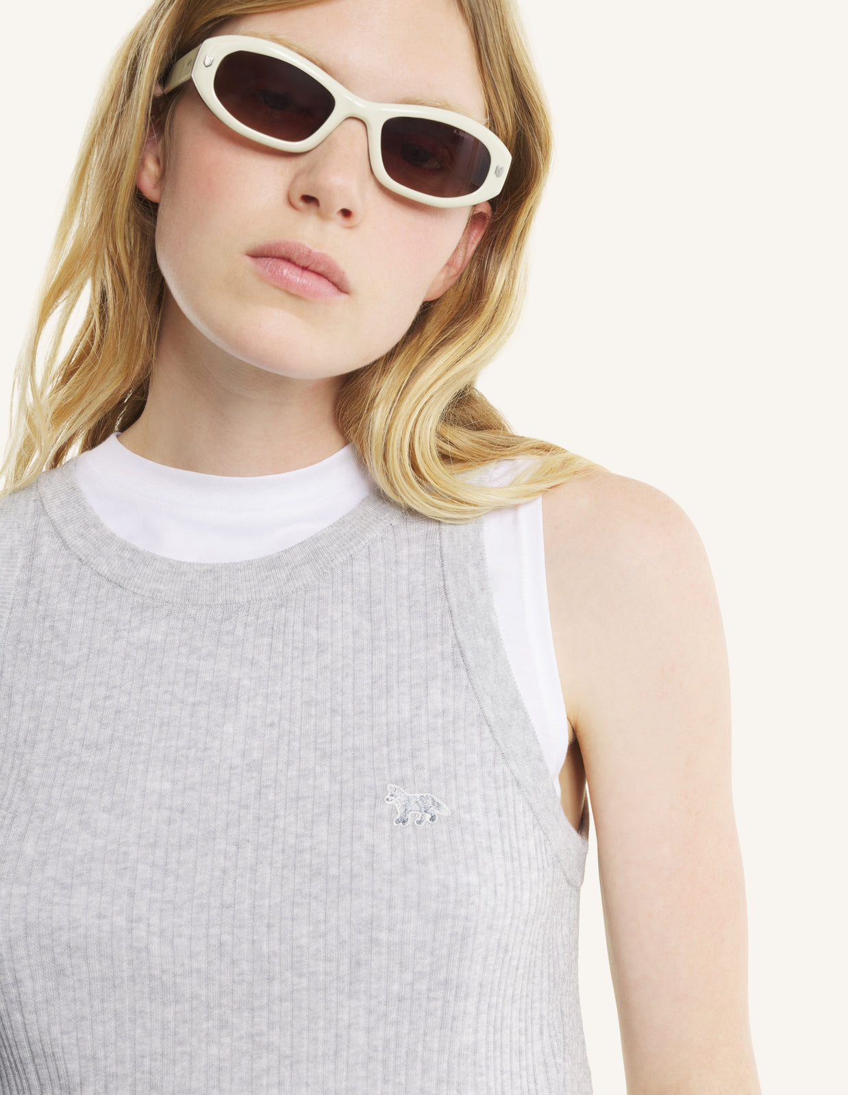 BABY FOX FINE RIB KNITTED TANK TOP