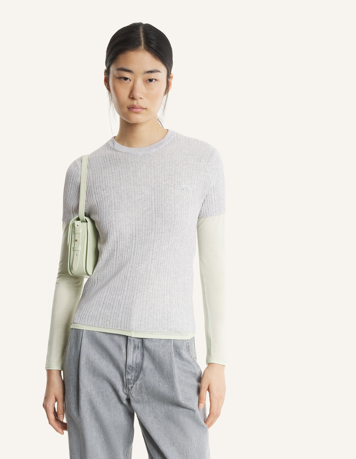 BABY FOX FINE RIB KNITTED TEE-SHIRT