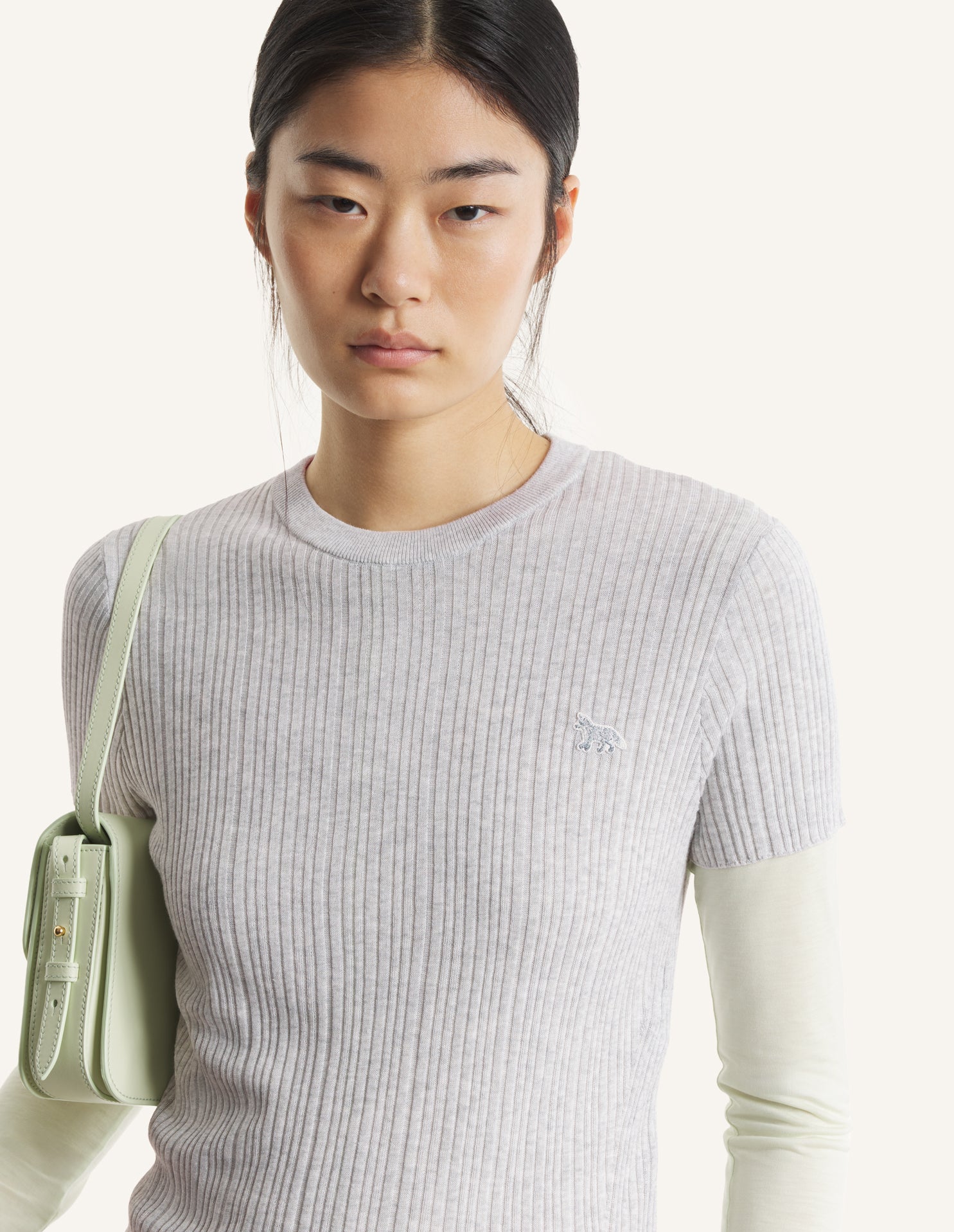 BABY FOX FINE RIB KNITTED TEE-SHIRT