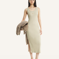 NATURAL BABY FOX RIBBED TANK DRESS
