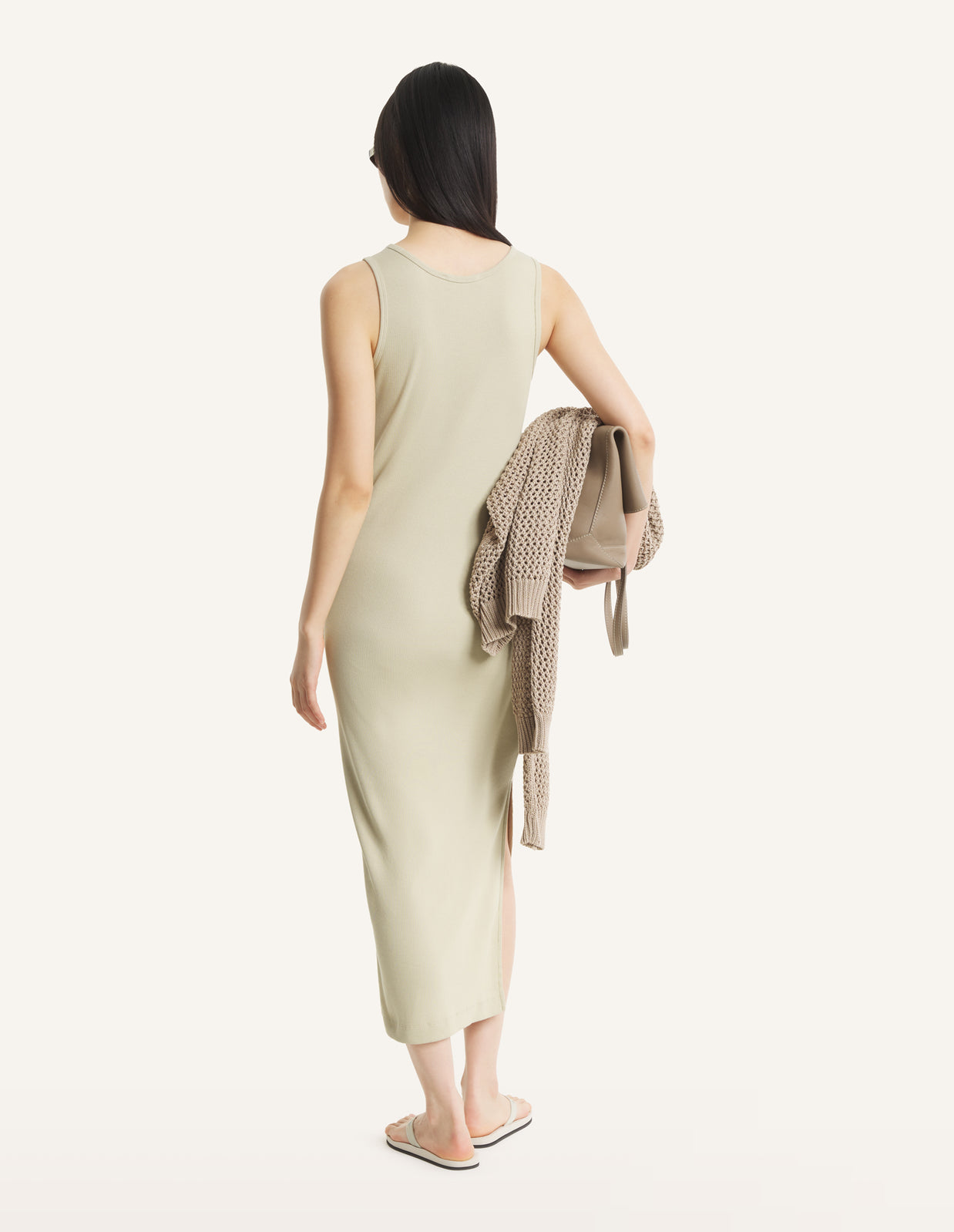 NATURAL BABY FOX RIBBED TANK DRESS