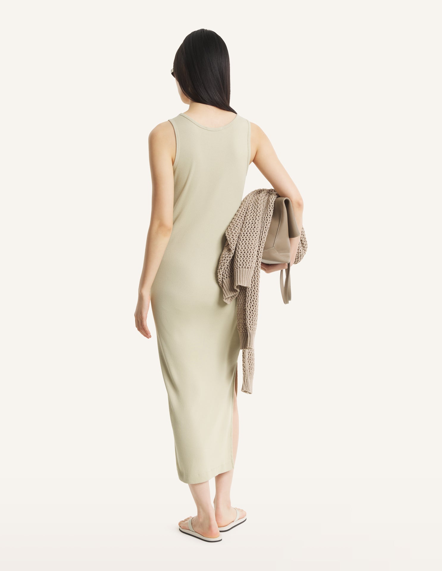 NATURAL BABY FOX RIBBED TANK DRESS