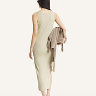 NATURAL BABY FOX RIBBED TANK DRESS