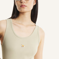 NATURAL BABY FOX RIBBED TANK DRESS