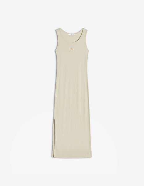 NATURAL BABY FOX RIBBED TANK DRESS