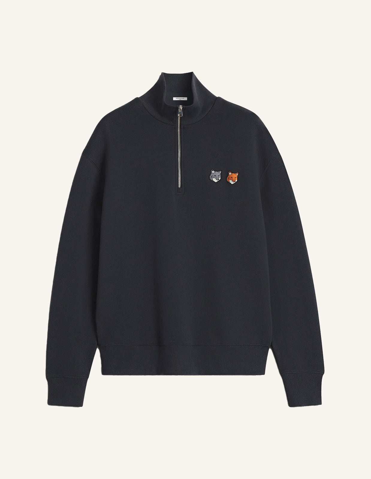DOUBLE FOX HEAD HALF ZIP COMFORT SWEATSHIRT