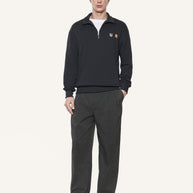 DOUBLE FOX HEAD HALF ZIP COMFORT SWEATSHIRT