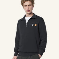 DOUBLE FOX HEAD HALF ZIP COMFORT SWEATSHIRT