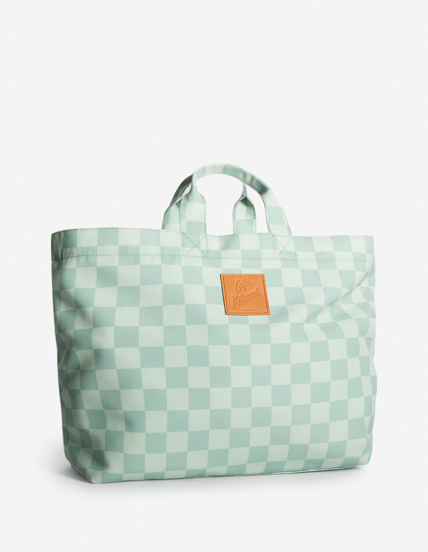 CAFE KITSUNE CHECKERBOARD MAXI TOTE BAG