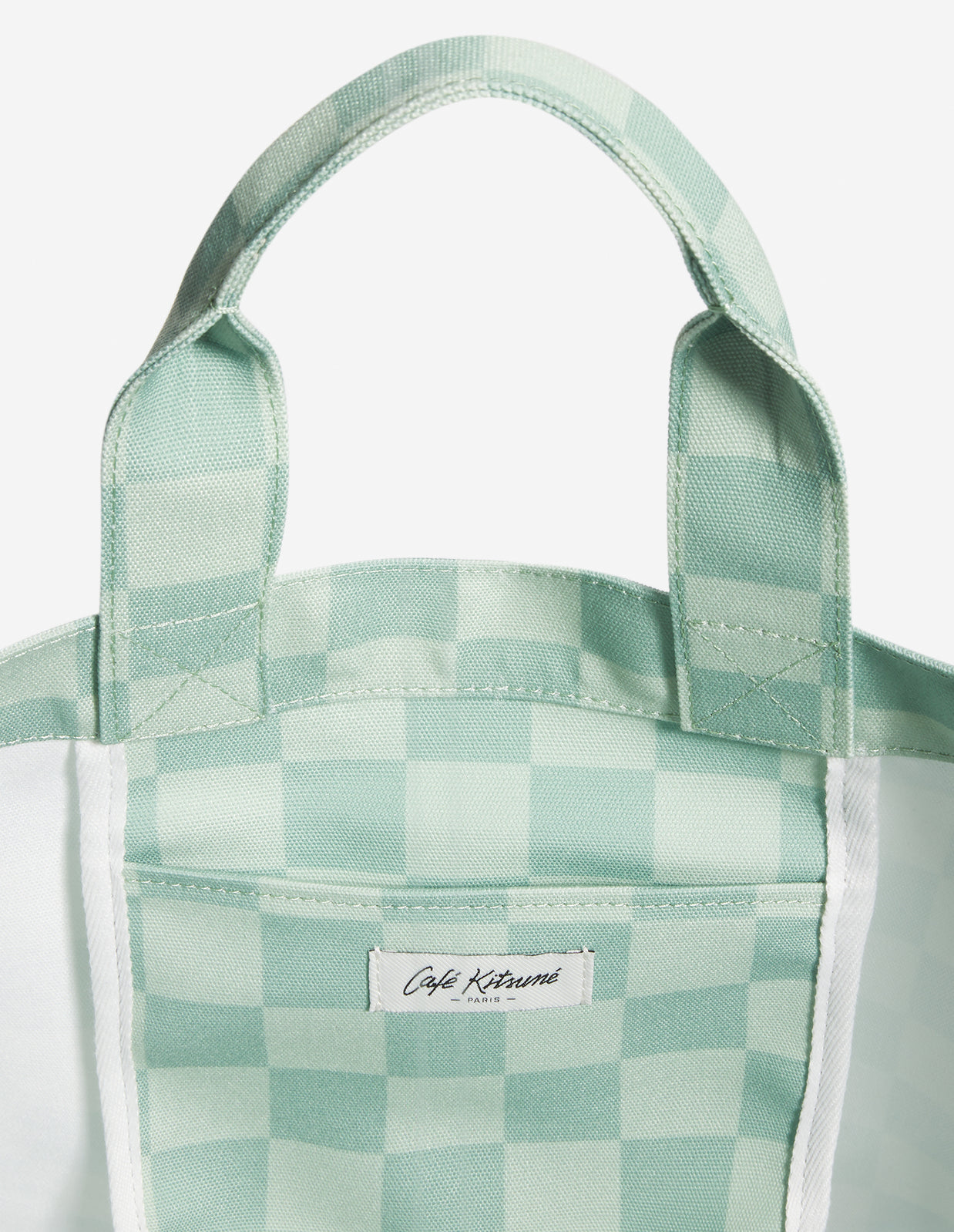 CAFE KITSUNE CHECKERBOARD MAXI TOTE BAG