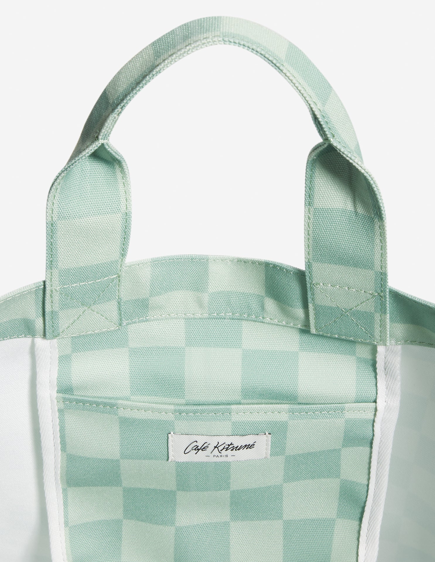 CAFE KITSUNE CHECKERBOARD MAXI TOTE BAG