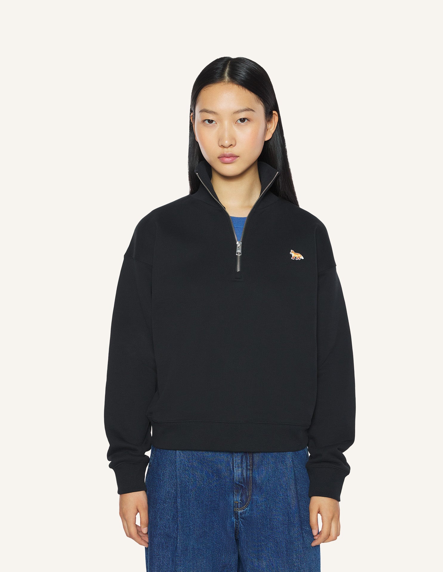 BABY FOX HALF ZIPPED SWEATSHIRT