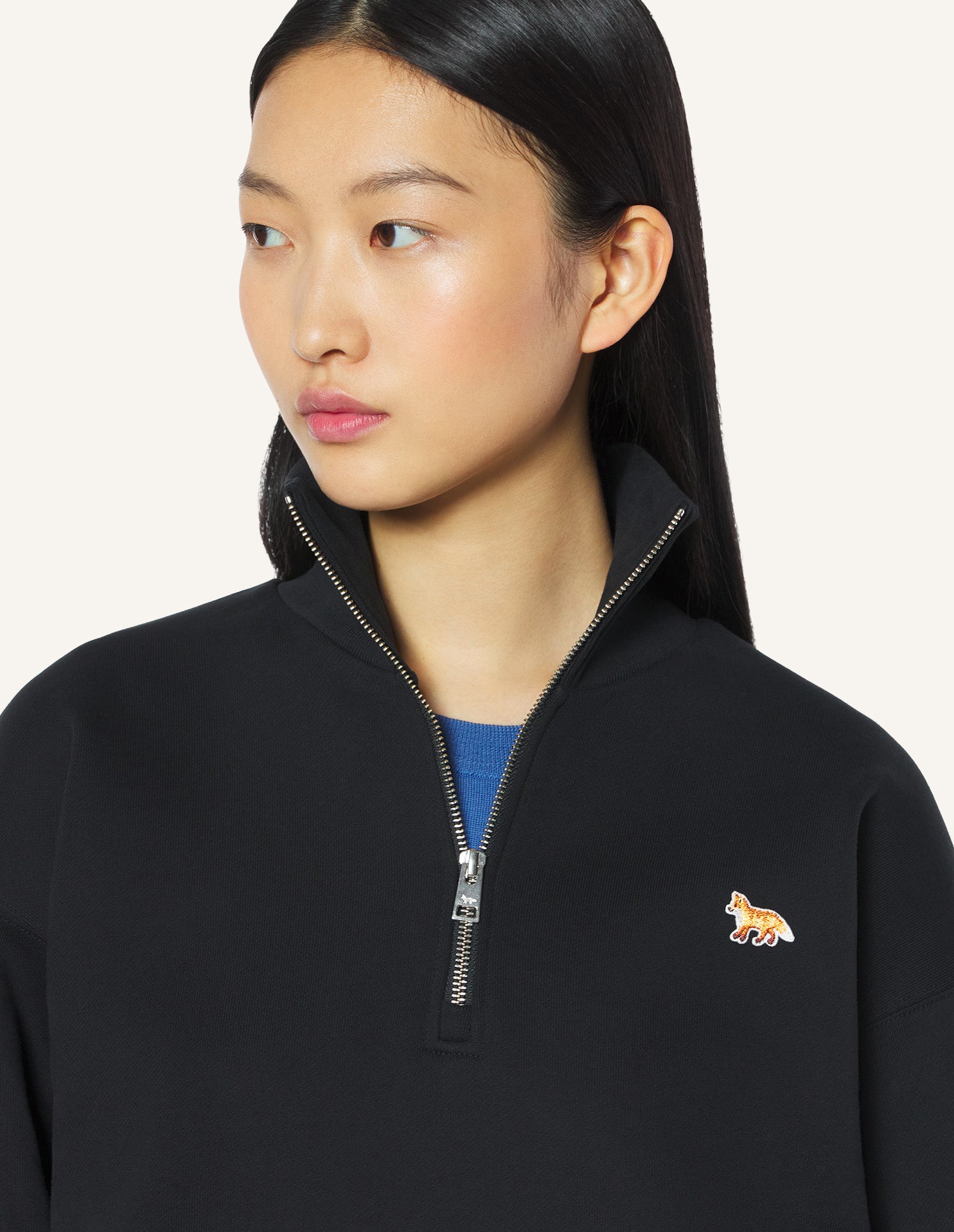 BABY FOX HALF ZIPPED SWEATSHIRT