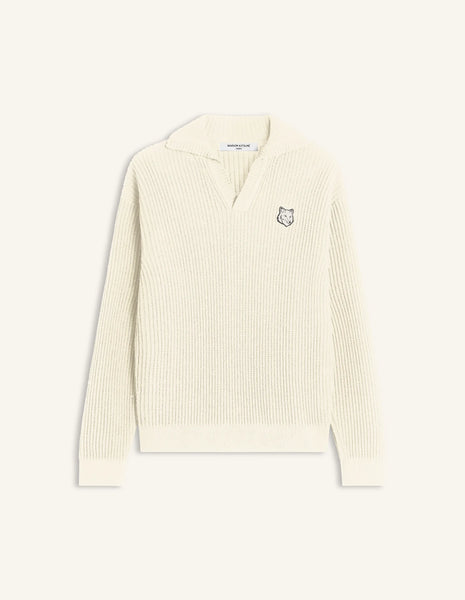 FOX HEAD COTTON RIBBED POLO JUMPER